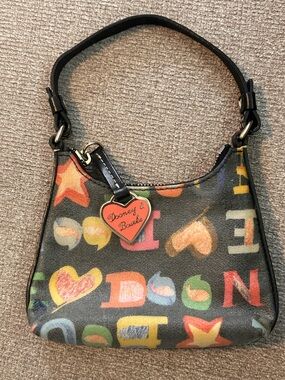 Dooney & Bourke Graffiti Doodle Crayon Mini Purse, Multi color zipper